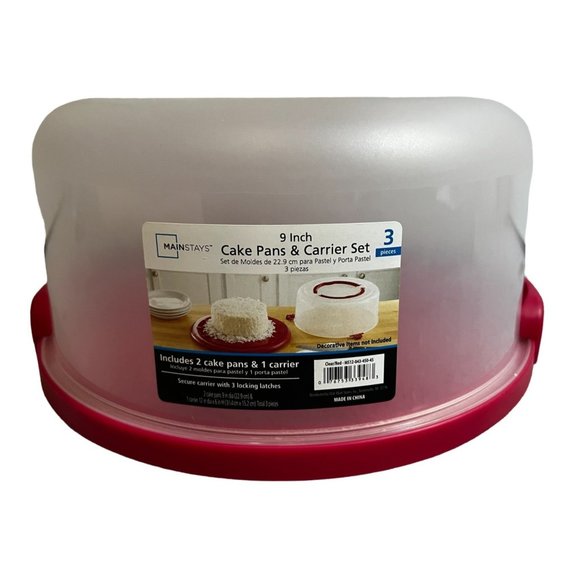 Mainstays Kitchen Mainstays 9 Inch Cake Carrier Set Clear Pink